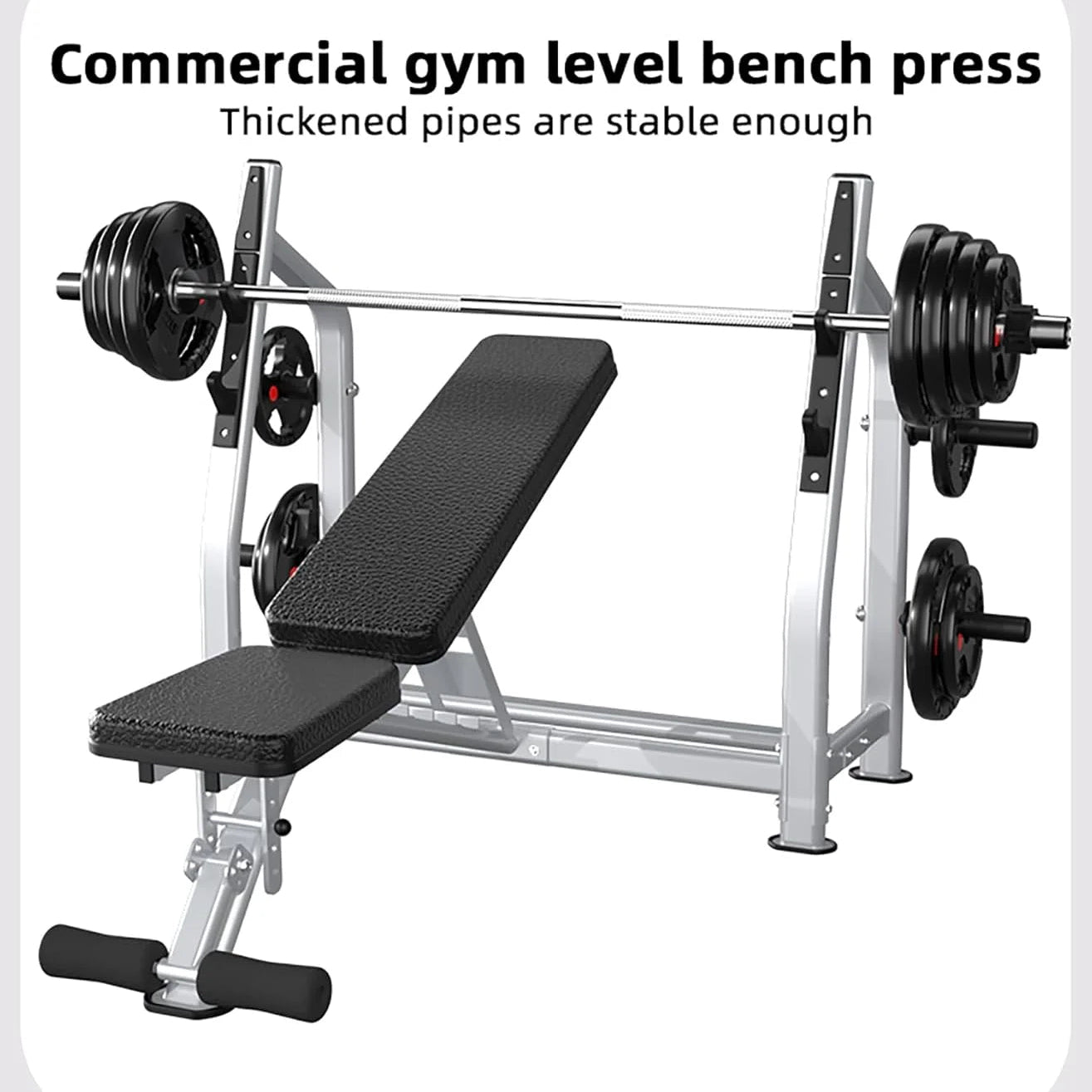 Weight Bench Press Station - Olympic Powerlifting Equipment - 700Lbs Capacity 2.0Mm Heavy-Duty Steel Frame Incline/Flat Bench Press Rack
