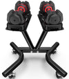 Dumbbell Rack Adjustable Dumbbell Stand with Lockable Wheels, Weight Rack with Safety Belt Dumbbell Storage Stand Holder for Home Gym
