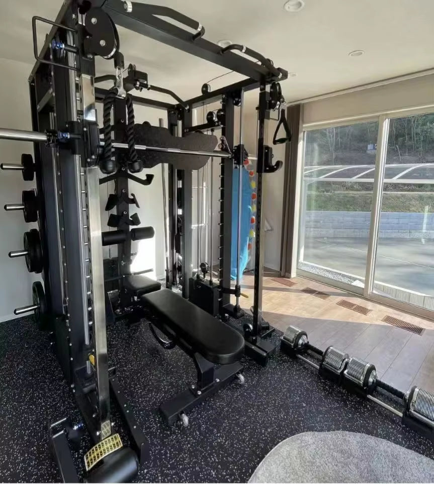 Commercial All in One Power Rack Gym Fitness Equipment Multi Functional Smith Squat Rack Machine for Home Use