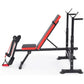 6-In-1 Adjustable Weight Bench Set Bench Press with Squat Barbell Rack/Removable Foot Catch/Rowing Set Ideal for Incline, Flat, Decline, and Sit up Full Body Exercise Equipment