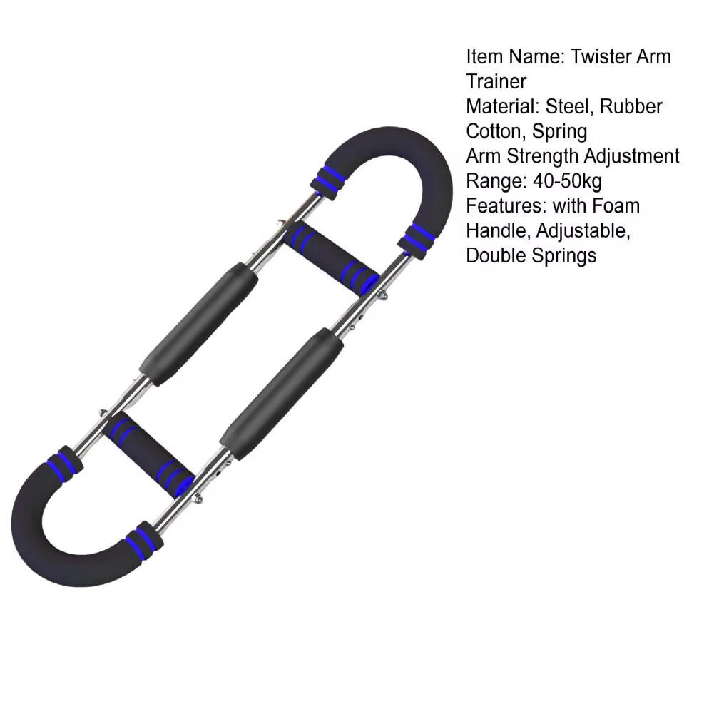 65*17.5Cm Twister Arm Exerciser with Foam Handle 40-50Kg Adjustable Chest Workout Bar Forearm Triceps Muscle Fitness Equipment