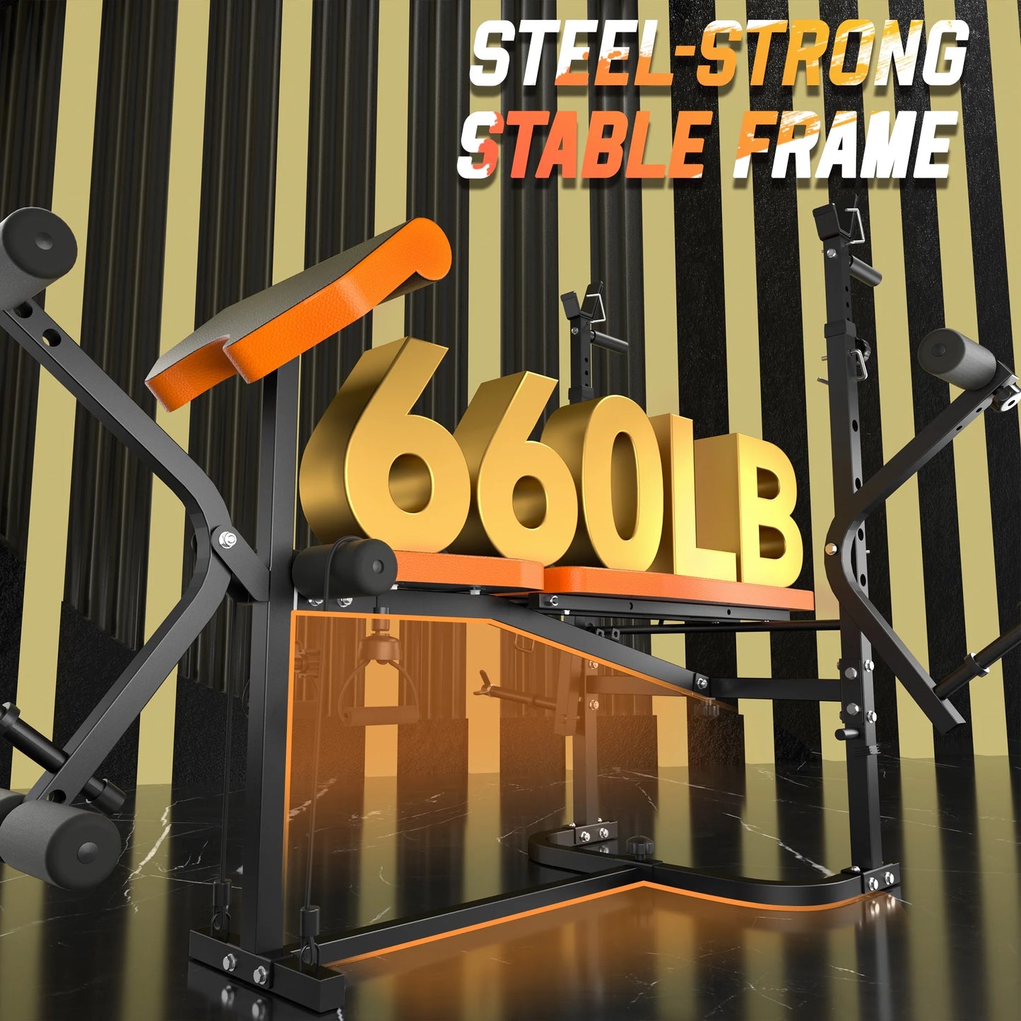 Weight Bench,Multi-Function Strength Training Bench Press Exercise Equipment, 6 in 1 Adjustable Weight Bench with Leg Extension,For Home Gym 600LBS