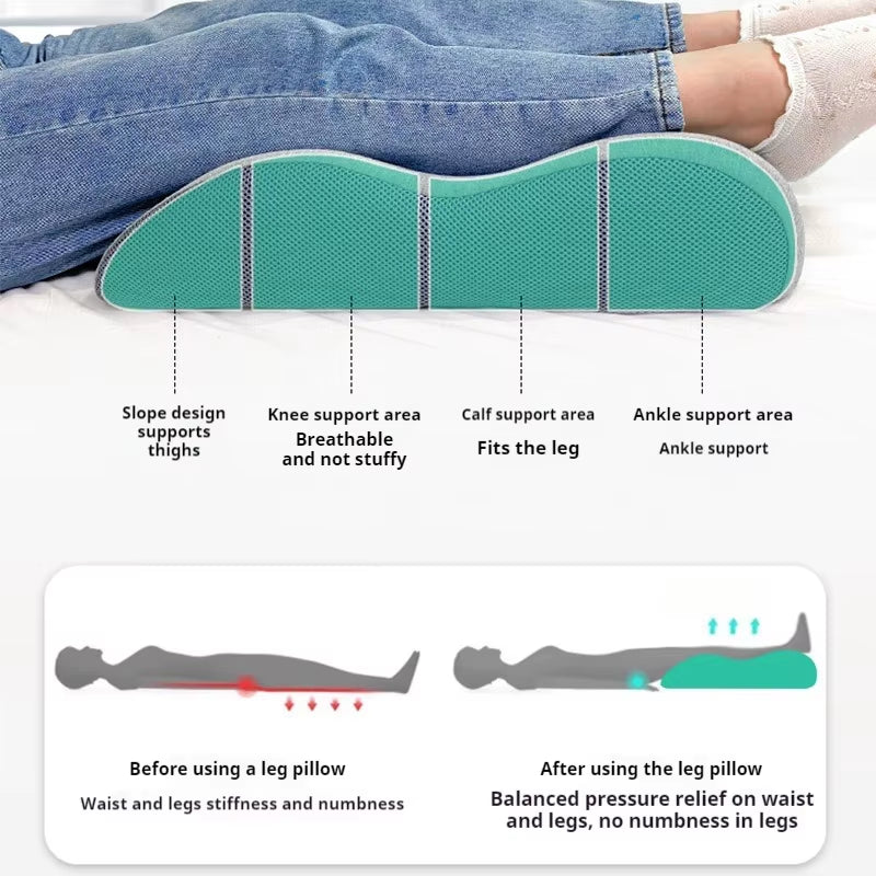 Ergonomic Memory Foam Leg Foot Raiser Pillow Support Cushion Foot Stress Relief Cushion Massage Support Body Pillow for Pregnant