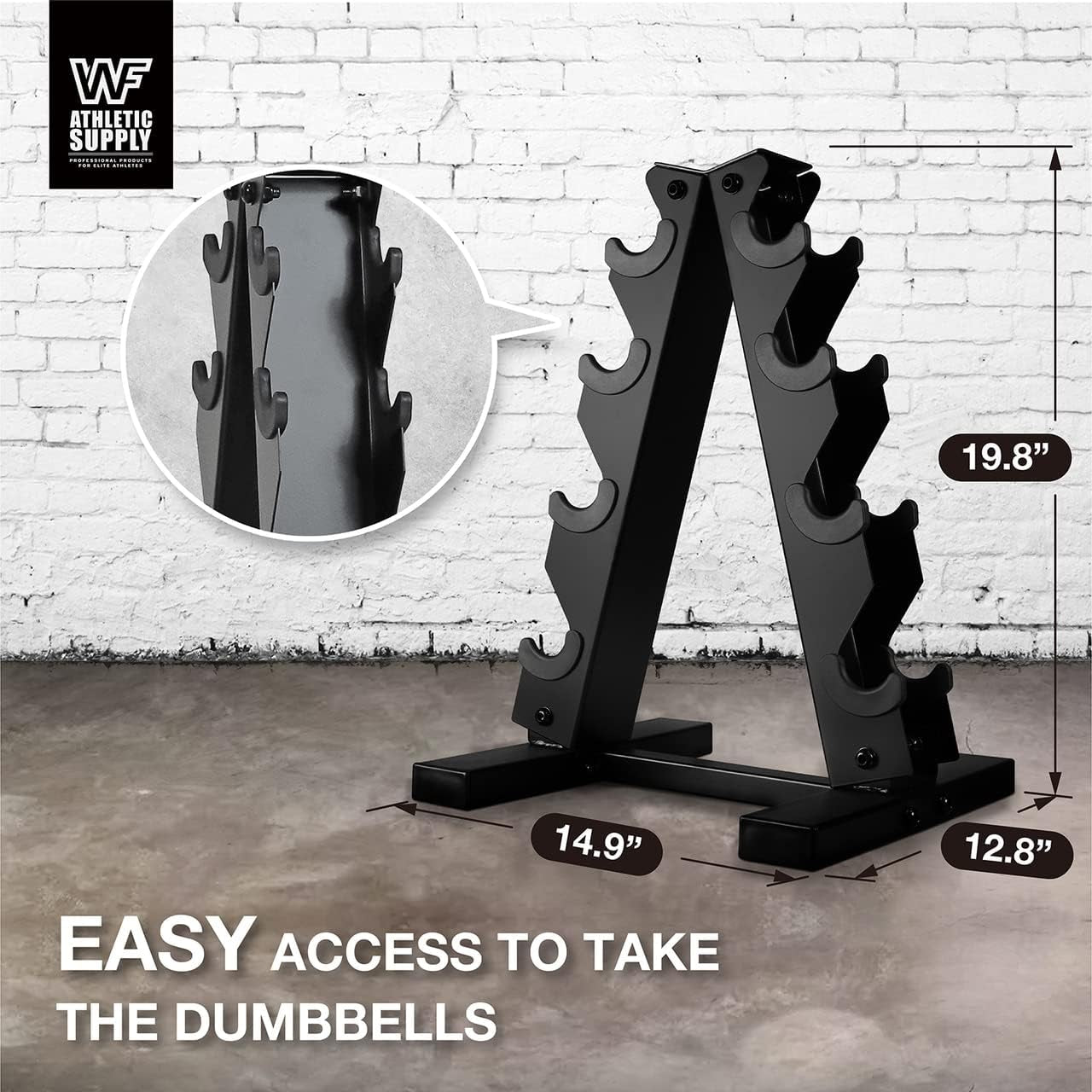 Dumbbell Rack, Heavy Duty A-Frame Dumbbell Stand, Steel Dumbbell Holder, Dumbbell Weight Storage Rack for Dumbbell Storage Solution, RACK ONLY, Multiple Sizes Options