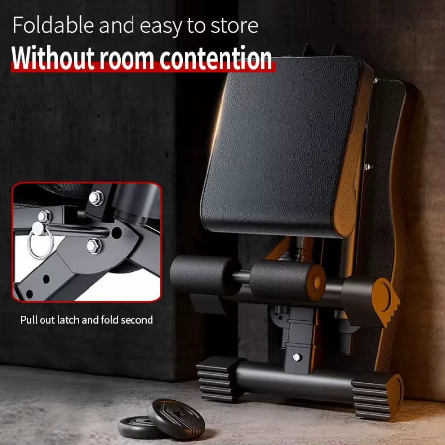 Adjustable Weight Bench for Home Gym Foldable Strength Training Bench Press with Resistance Bands 600Lb Capacity 7-Level Inclin